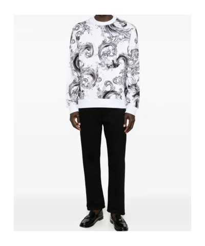 Versace Jeans Patterned Sweatshirt In White