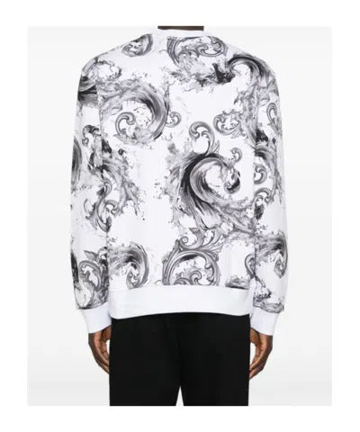 Versace Jeans Patterned Sweatshirt In White