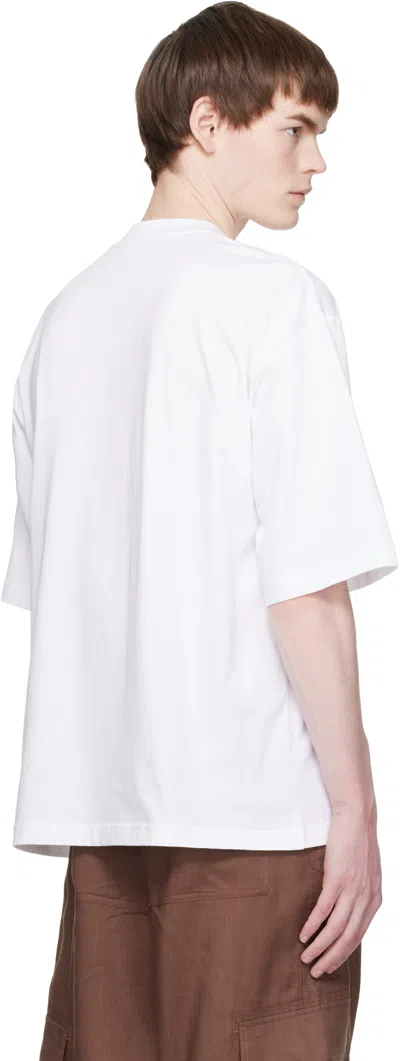 Marni Cotton T-shirt With Flocked Animal Alphabet Logo In White