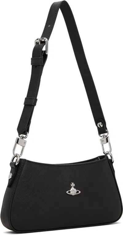 Vivienne Westwood Tasha Shoulder Phone Bag Faux Leather Black-3d-orb