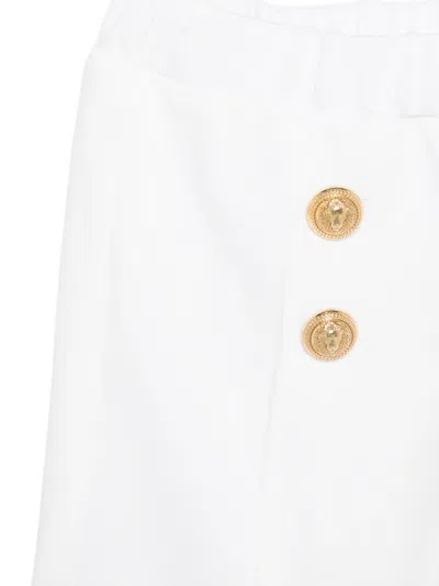 Balmain Button Trousers In White