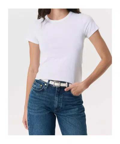 Rag & Bone The Essential Rib Short Sleeve Crew Tee White