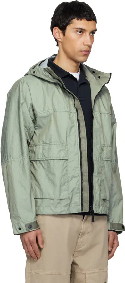 Stone Island Mens Sage Membrana 3l Tc Hooded Shell Jacket Xl In Green
