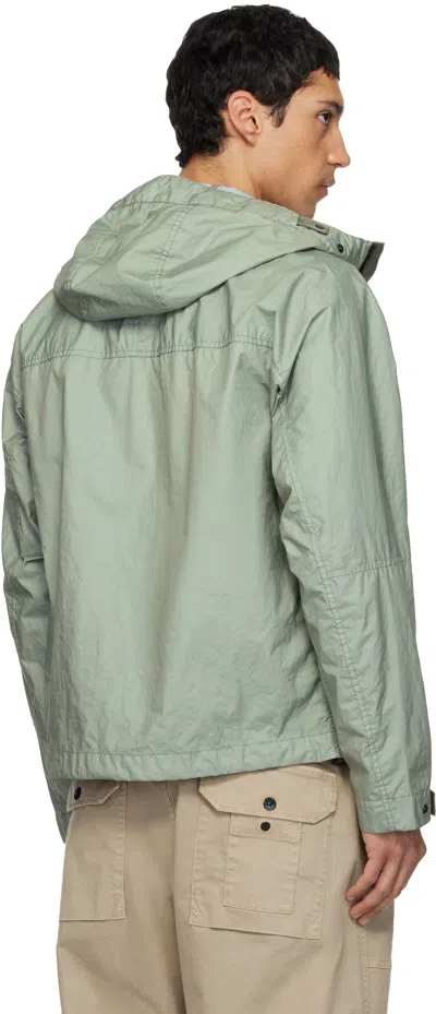 Stone Island Mens Sage Membrana 3l Tc Hooded Shell Jacket Xl In Green