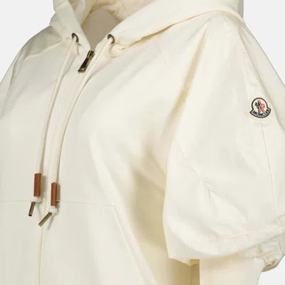 Moncler Drawstring-hood Kangaroo-pocket Jacket In White