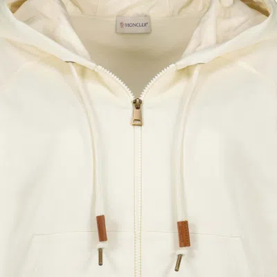 Moncler Drawstring-hood Kangaroo-pocket Jacket In White