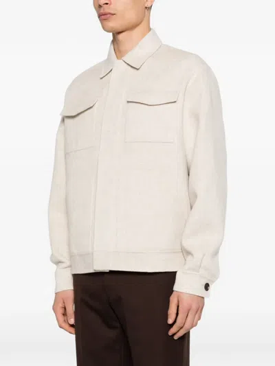 Bompard Patch-pocket Double-sided Jacket In Neutral