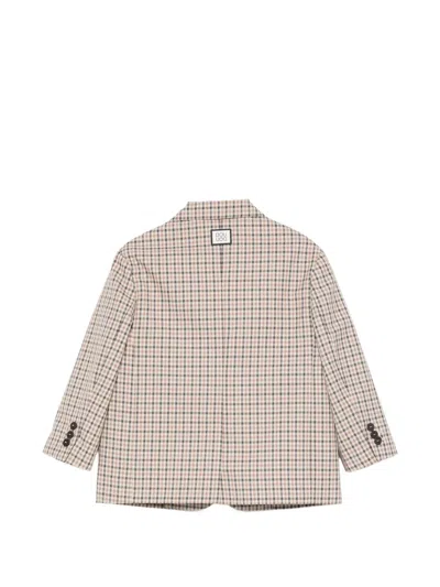 Douuod Checked Single-breasted Blazer In Neutral