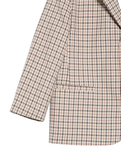 Douuod Checked Single-breasted Blazer In Neutral