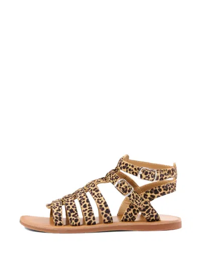 Pom D'api Plagette Gladiator Leopard-print Sandals In Animal Print