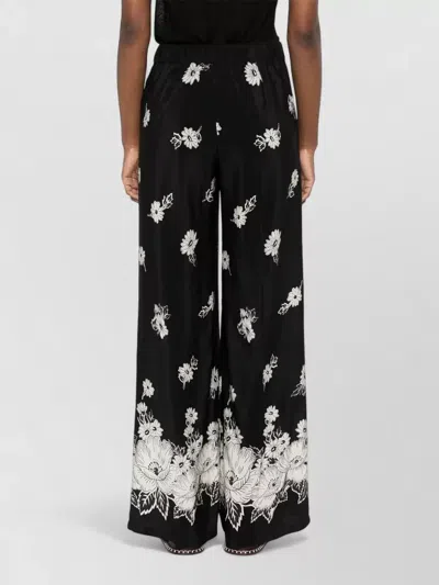 P.a.r.o.s.h Relaxed Wide Leg Ankle Length Trousers In Black