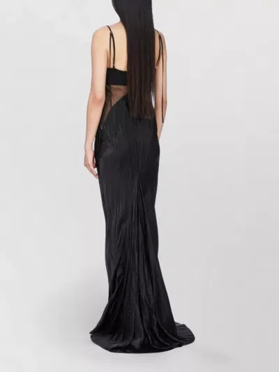 Rick Owens Panelled Satin Midi Slip Dress In Black