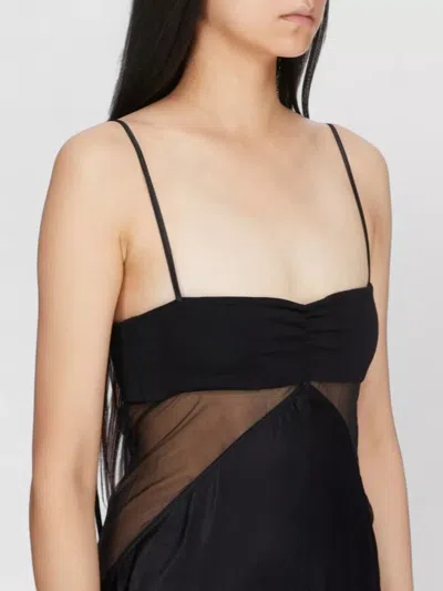 Rick Owens Panelled Satin Midi Slip Dress In Black