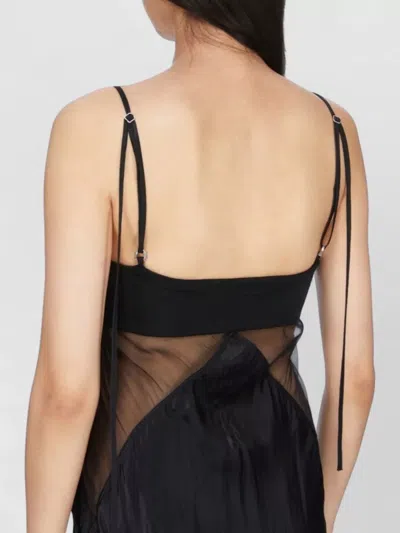 Rick Owens Panelled Satin Midi Slip Dress In Black