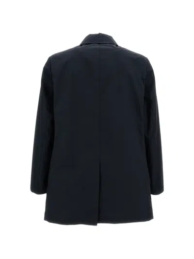 L'impermeabile Structured Dark Blue Coat In Blue