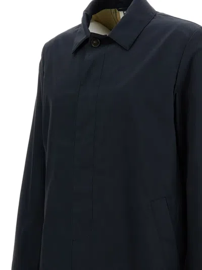 L'impermeabile Structured Dark Blue Coat In Blue