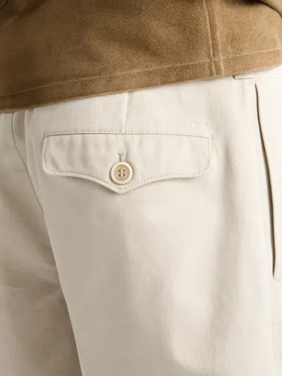 Prada Cotton Bermudas In Neutral
