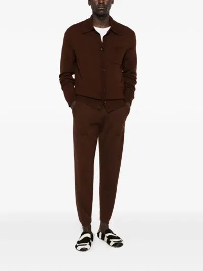 Bompard Drawstring Track Pants In Brown