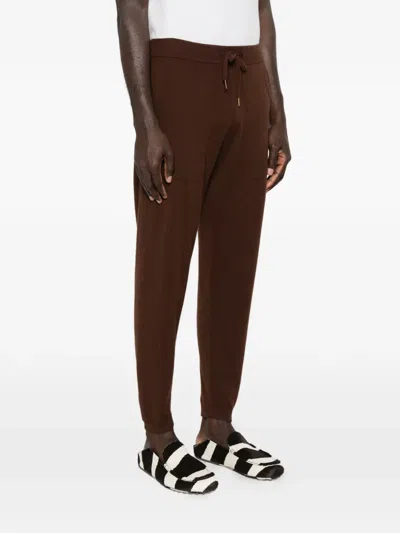 Bompard Drawstring Track Pants In Brown