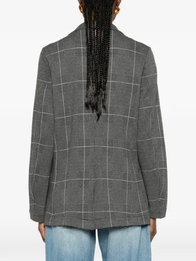 Deha Check-pattern Single-button Blazer In Gray
