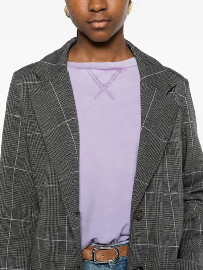 Deha Check-pattern Single-button Blazer In Gray