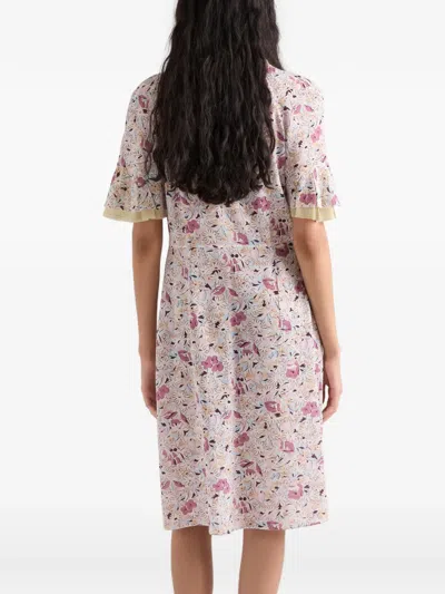 Prada Patterned Dress In Purple