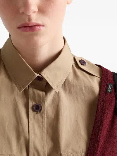 Prada Pullover Aus Kaschmir Mit V-ausschnitt In Red