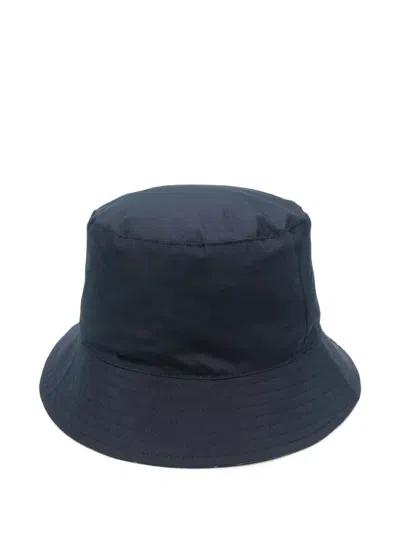 Barbour Reversible Check Pattern Bucket Hat In Blue