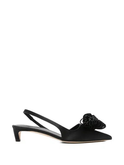 By Malene Birger Laiolo Satin Slingback Kitten Heel Pumps In Black