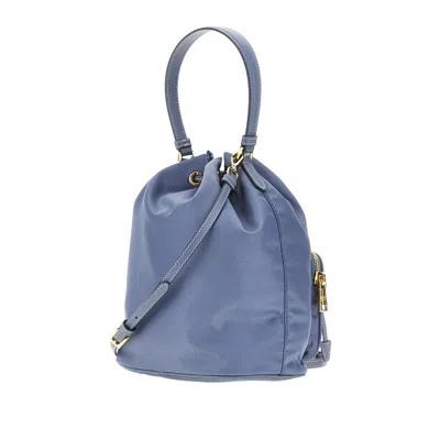 Prada Bucket Bag Adjustable Strap Top Handle In Blue