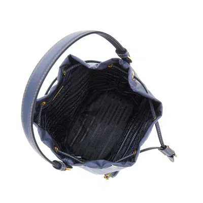 Prada Bucket Bag Adjustable Strap Top Handle In Blue