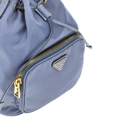 Prada Bucket Bag Adjustable Strap Top Handle In Blue