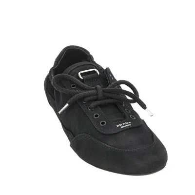 Prada Collapse Canvas Sneakers In Black