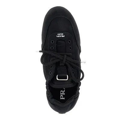 Prada Collapse Canvas Sneakers In Black