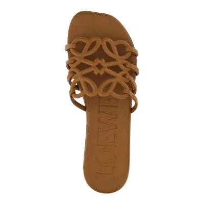 Loewe Anagram Petal Slides In Camel Leather In Multi