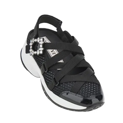 Roger Vivier Viv Run Strass Sneakers In Black
