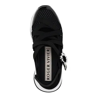 Roger Vivier Viv Run Strass Sneakers In Black