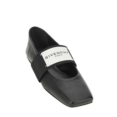 Givenchy Sliced Square Elastic-strap Ballet Flats In Black