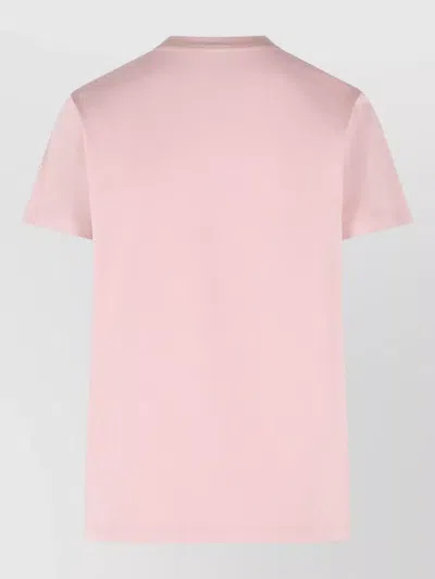 Moncler T-shirt With Embroidery In Pink