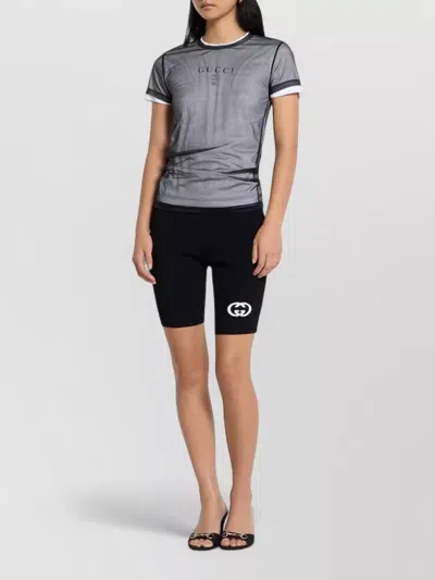 Gucci Double-layer Soft T-shirt With Interlocking G Graphic In Blue