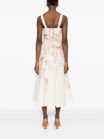 Zimmermann Luna Buttoned Picnic Dress In Cream Songbird In White