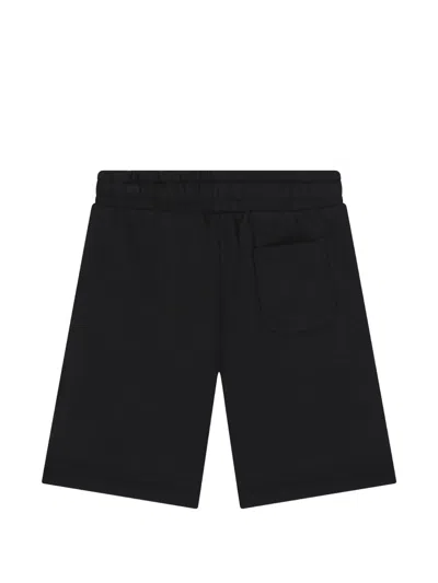 Moschino Drawstring Graphic Shorts In Black