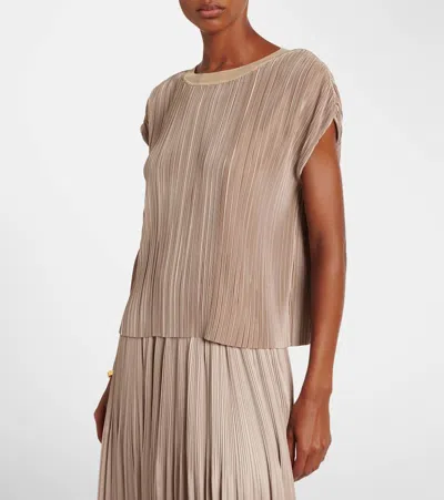 Joseph Womens Powder Cedre Pleated Satin Top In Brown