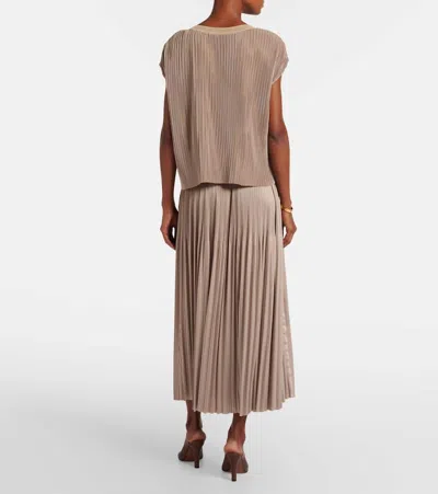 Joseph Womens Powder Cedre Pleated Satin Top In Brown