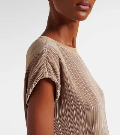 Joseph Womens Powder Cedre Pleated Satin Top In Brown