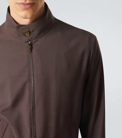 Canali Impeccabile Wool Blouson Jacket In Purple