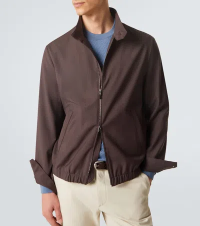 Canali Impeccabile Wool Blouson Jacket In Purple