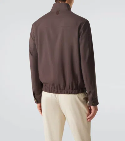 Canali Impeccabile Wool Blouson Jacket In Purple