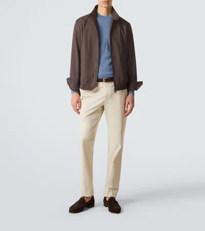 Canali Impeccabile Wool Blouson Jacket In Purple