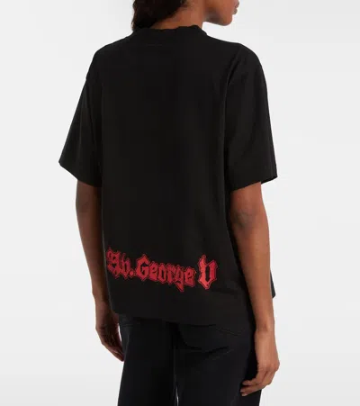 Balenciaga Medium Fit Graphic Crew Neck T Shirt In Black